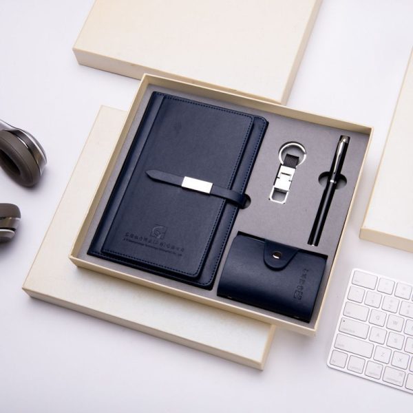 Corporate Stationary Gift Set With A5 Journal Card Hold Pen Keyholder Personalized - Image 2