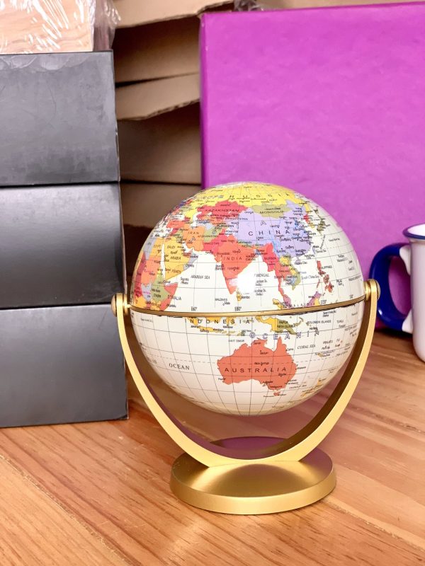 Mini Desktop Globe Atlas Decor Piece Interior Gift Boss Dad Co-worker - Image 2
