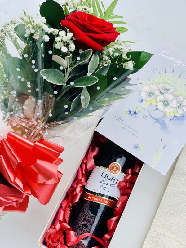 Single Rose Wine Greeting Card In Box Gift For Her Graduation Birthday Anniversary - Image 3