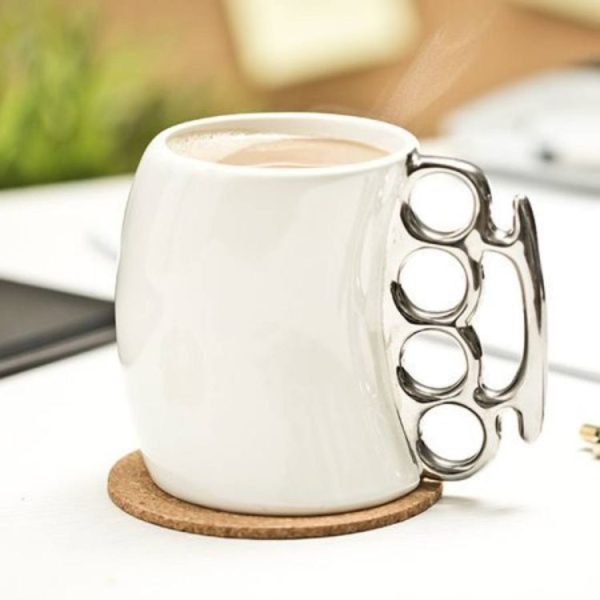 Fist Mug Brass Knuckle Duster Handle Coffee Mug