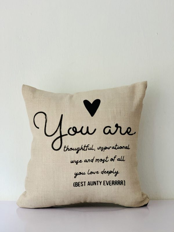 12” x 12” Favorite Aunty Cream Mini Pillow