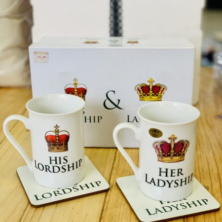 Royalty Couple Mug Set Coaster Set Marriage Gift Husband Wife