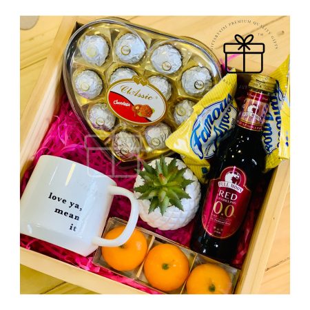 “Love Ya Mean It” Treat Box With Mug Wine