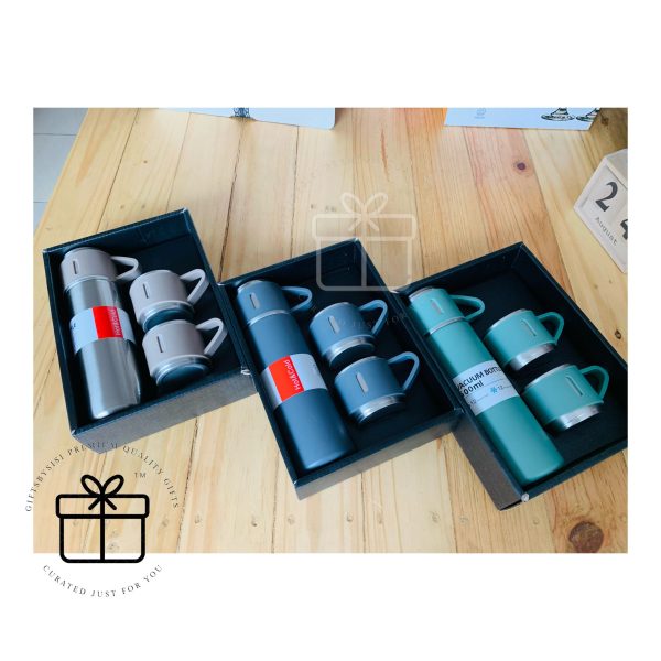 Executive Vacuum Flask & Cups Gift Set - Image 4