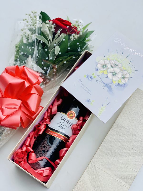 Single Rose Wine Greeting Card In Box Gift For Her Graduation Birthday Anniversary - Image 2