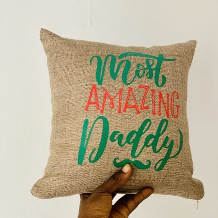 “Most Amazing Dad” Brown Mini Pillow