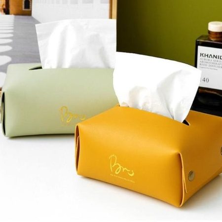 PU Leather Tissue Box Car Use Home Use Office Desk Gift