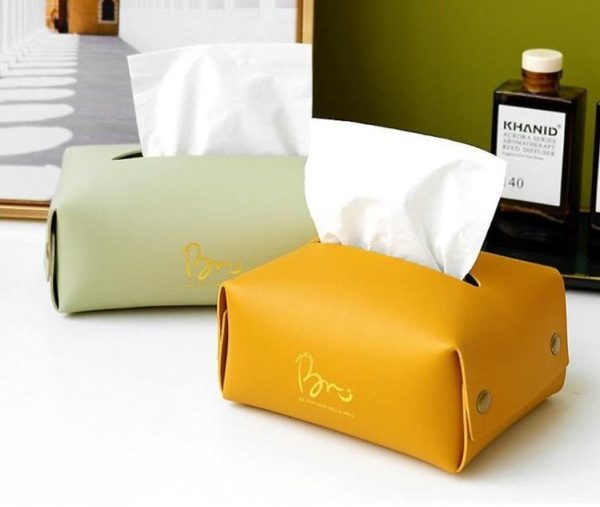 PU Leather Tissue Box Car Use Home Use Office Desk Gift