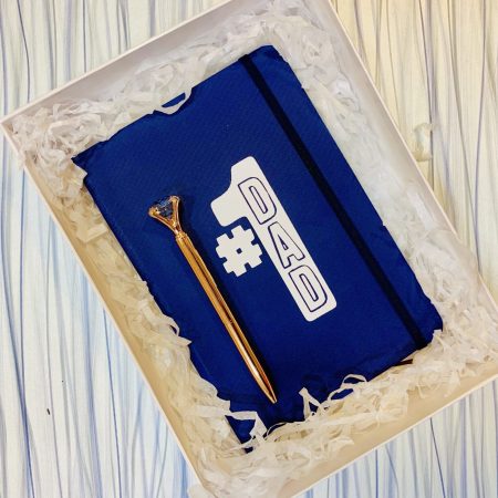 #1 Dad Blue Journal With Pen In Box