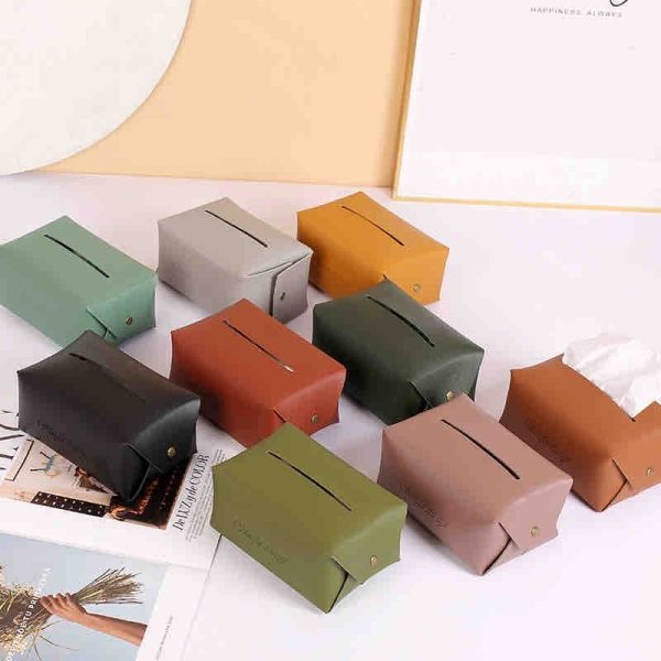 PU Leather Tissue Box Car Use Home Use Office Desk Gift - Image 2