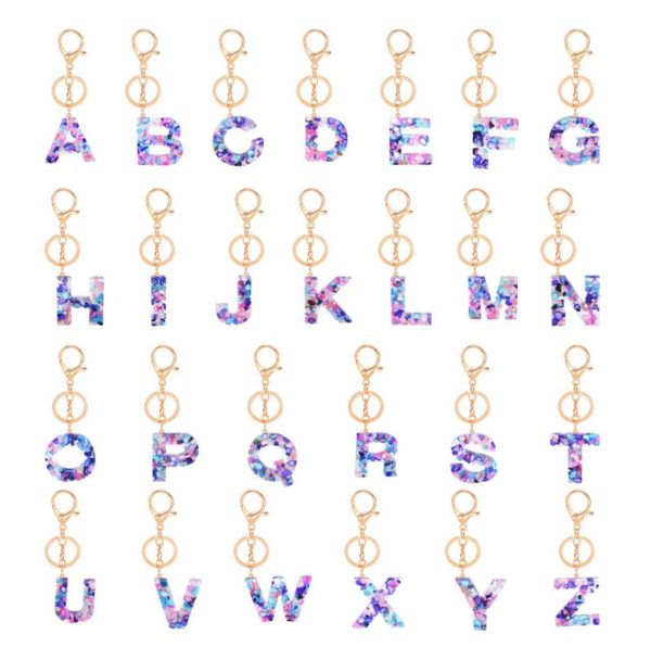 Alphabet Resin Keyholder Keyring Letters