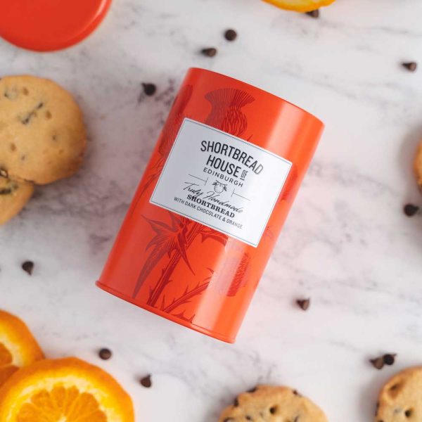 140g Tin of Shortbread House of Edinburgh Cookie — Orange
