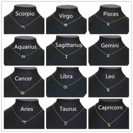 Horoscope Star Sign Alloy Gold Necklace With Pendant Gift Birthday Celebration Cheap Gift