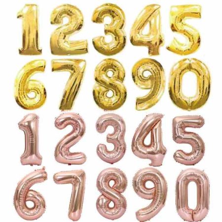 Gold Numerical 32” Foil Balloon Party Gift Birthday Anniversary
