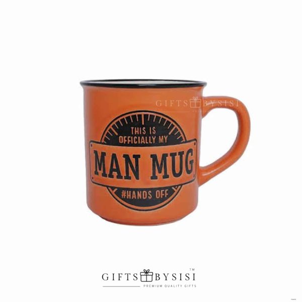 Officially My Man Mug Orange Sturdy Enamel Vintage Mug