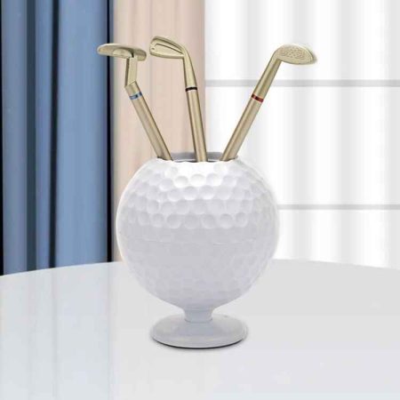 Mini Golf Ball Shaped Pen Holder with 3 Color Pens