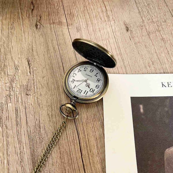 Dad Retro Vintage Pocket Watch Non-Tarnish Gold - Image 3