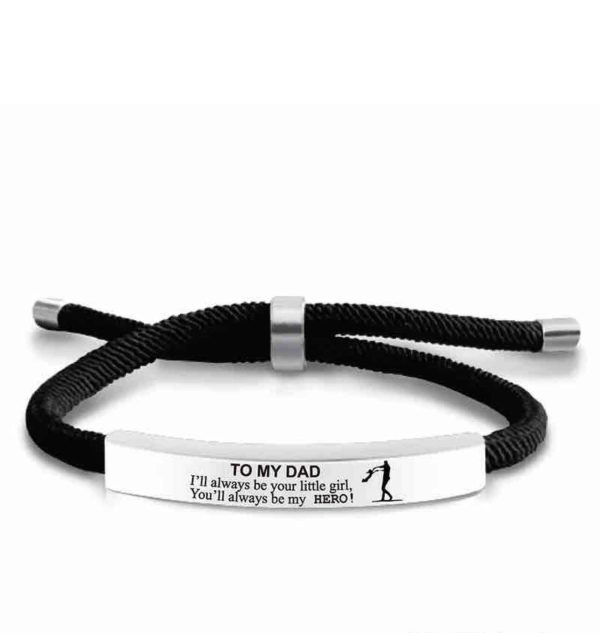 Engraved Woven Adjustable Dad Bracelet Gift For Father’s Day Birthday Celebration