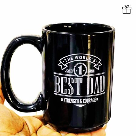 15oz Big Black Best Dad Mug Bible Verse