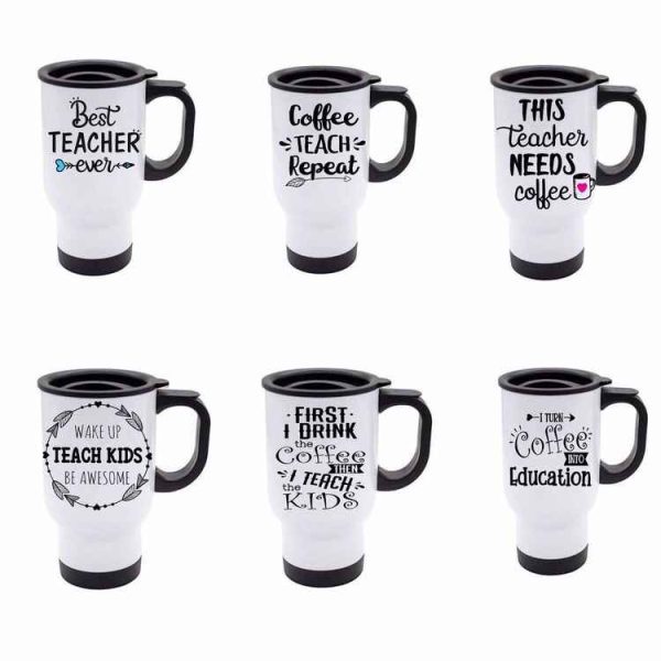 Teacher Appreciation Travel Coffee Cup With Handle - Image 2