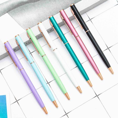 Ultra Slim Gold Detailed Metal Pen Gift