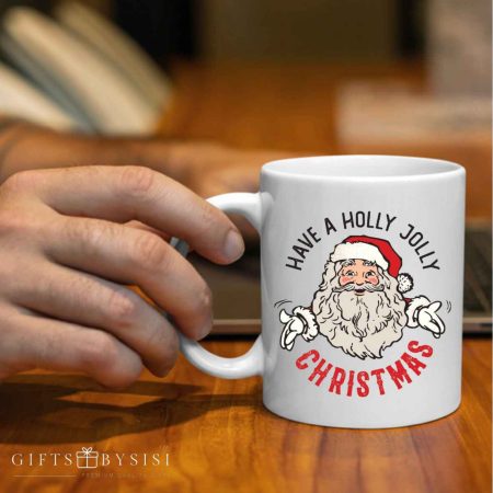 Santa Clause Greeting Christmas White Mug Gift
