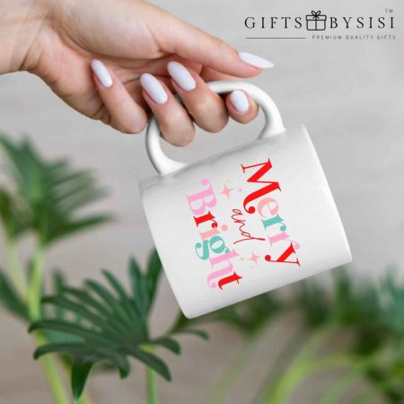 Merry & Bright Christmas White Mug Gift
