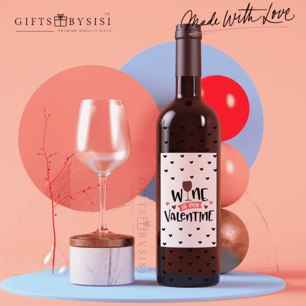 Personalized Label Valentines Day Couple Wine