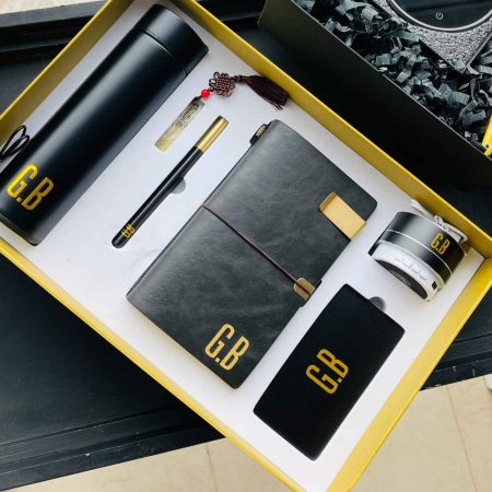 6-in-1 Temperature Display Flask Notebook Pen Flash drive Power-bank Bluetooth Speaker Executive Complete Stationary Gift Set