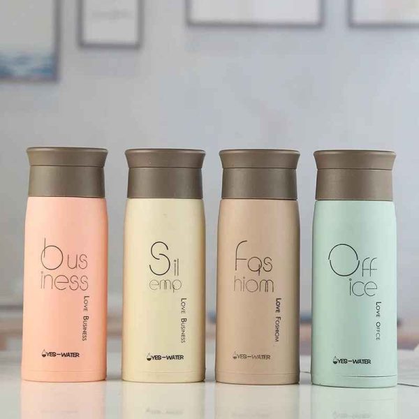 Mini Portable Glass Water Bottle Plastic Cover