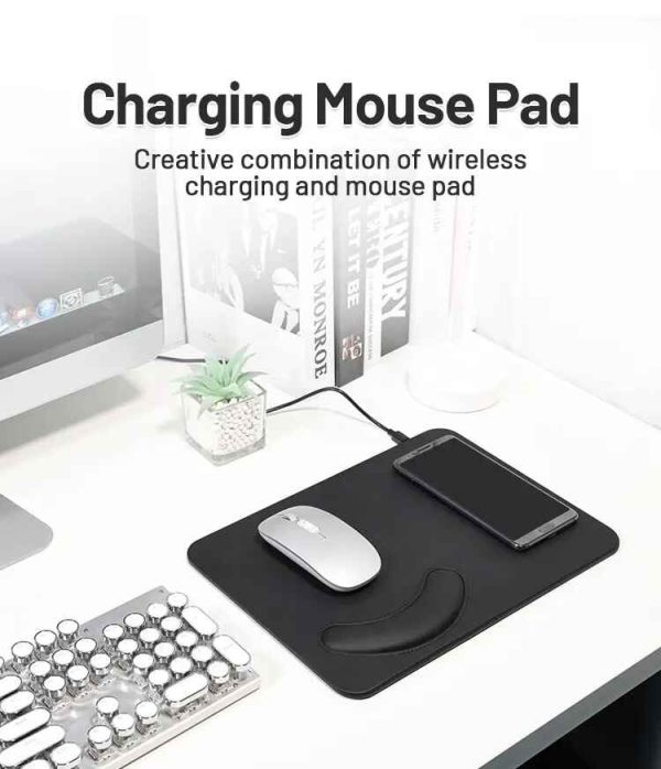 Ergonomic Wireless Charging Leather Mousepad