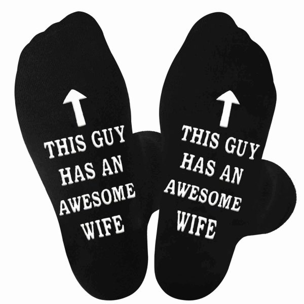 Novelty Husband Humor Cotton Black Socks Gift For Him