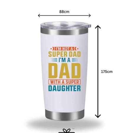 Dad's Favorite White 600ml Thermal Coffee Cup - Keeps Coffee Hot All Day