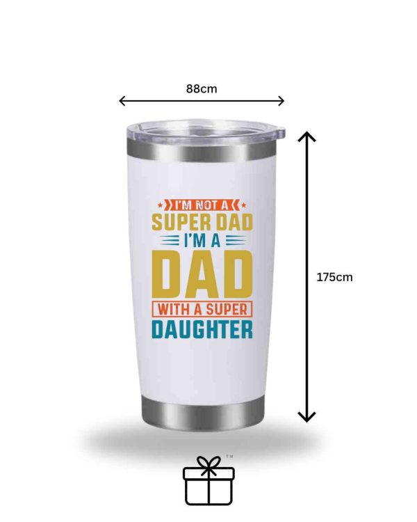 Dad's Favorite White 600ml Thermal Coffee Cup - Keeps Coffee Hot All Day