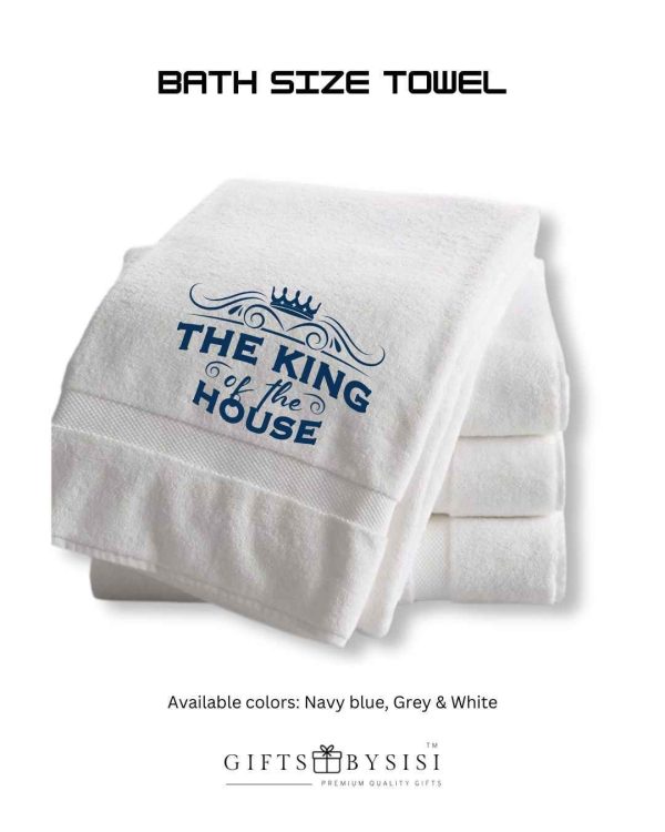 King Dad Personalized Monogrammed Fathers Day Dad Bath Size Towel