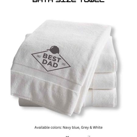 Best Dad Personalized Monogrammed Fathers Day Dad Bath Size Towel
