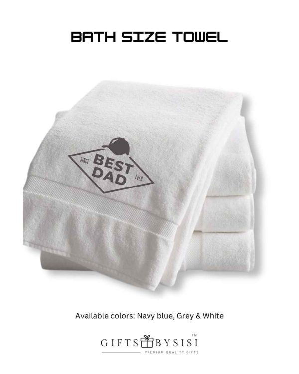 Best Dad Personalized Monogrammed Fathers Day Dad Bath Size Towel