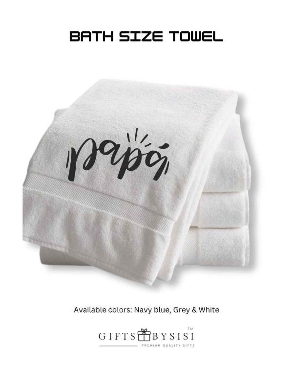 Papa Personalized Monogrammed Fathers Day Dad Bath Size Towel