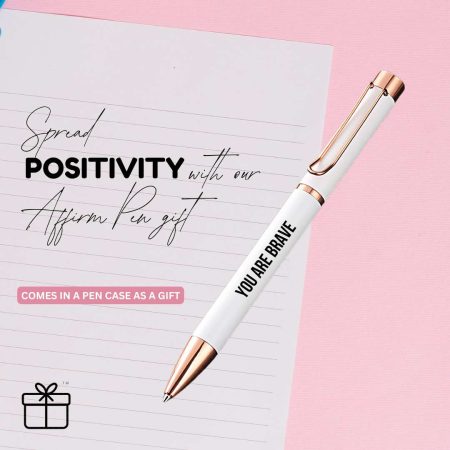 Affirm Rose Gold Detail Pen with Transparent Pen Case Stationery Gift