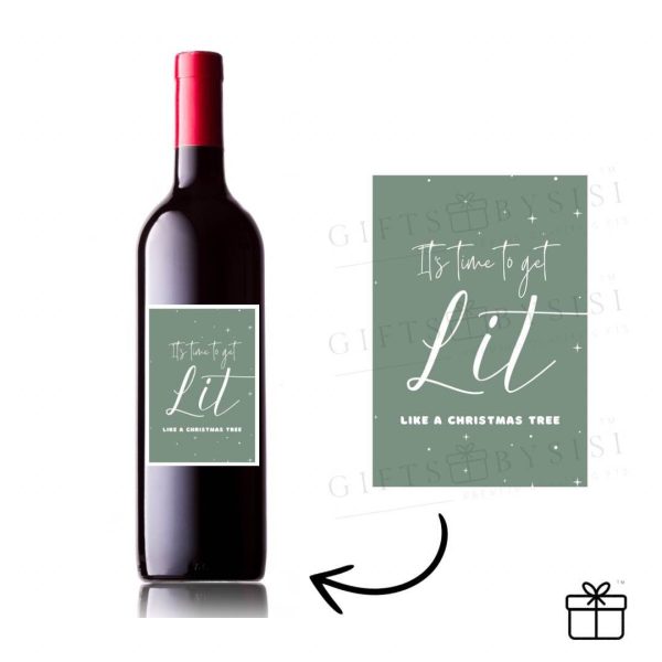 Limited Edition Custom Christmas Holiday Wine Bottle - Lit