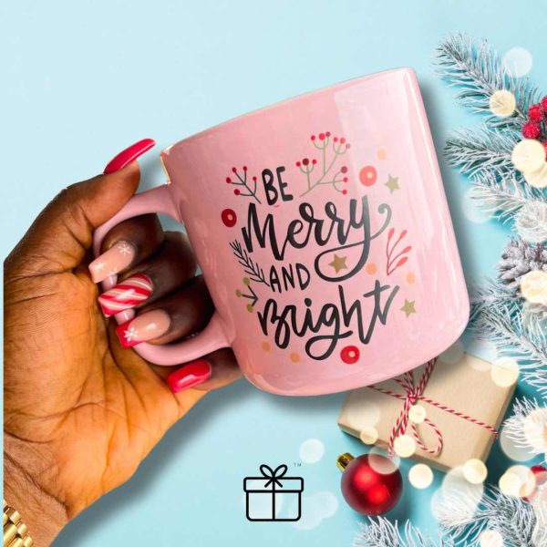 Jumbo Color Block Christmas-Themed Mugs