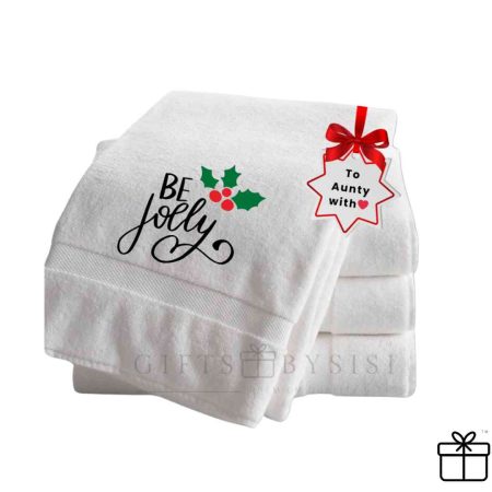 Christmas-themed Monogrammed Bath Towel