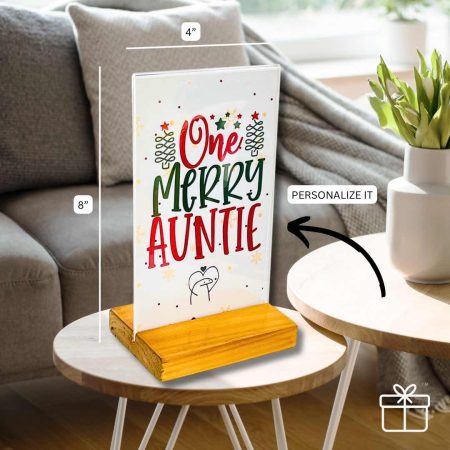 Elegant Wood Base Acrylic Christmas Decor Stand