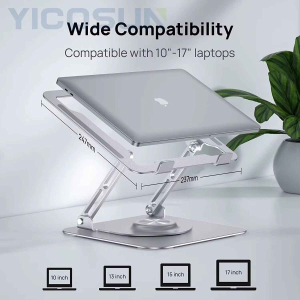Foldable Aluminum Laptop Stand With 360° Rotation - Image 3