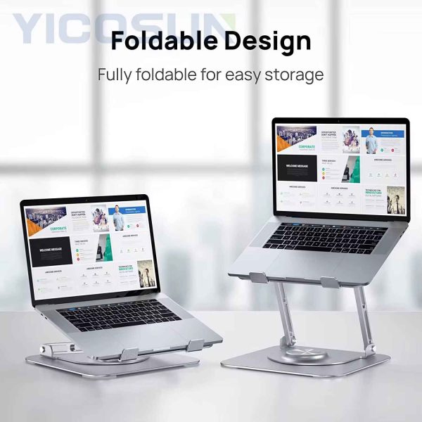 Foldable Aluminum Laptop Stand With 360° Rotation - Image 4