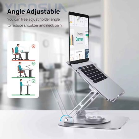 Foldable Aluminum Laptop Stand With 360° Rotation