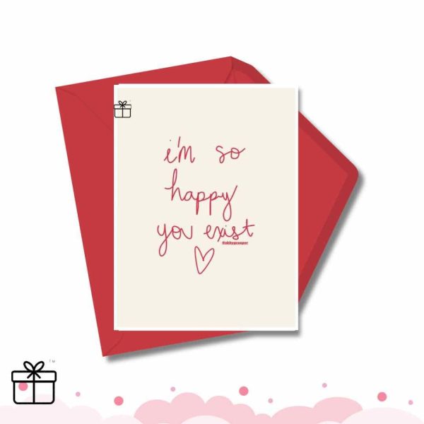 Happy You Exist Personalized Valentine’s Lovers Greeting Card