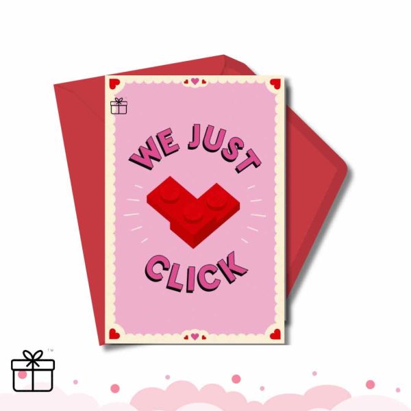 We Just Click Personalized Valentine’s Lovers Greeting Card