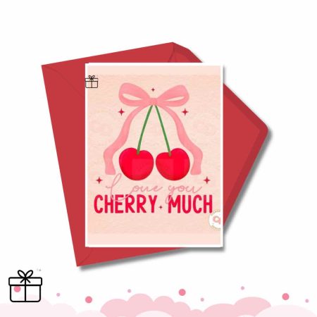 Cherry Personalized Valentine’s Lovers Greeting Card