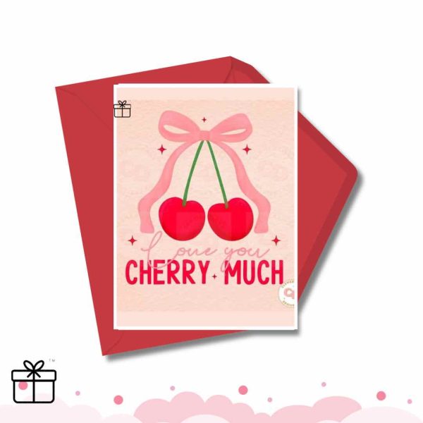 Cherry Personalized Valentine’s Lovers Greeting Card